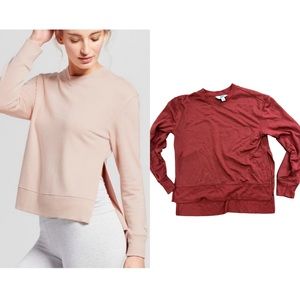 JoyLab Maroon Side Slit Active Sweatshirt Size XS